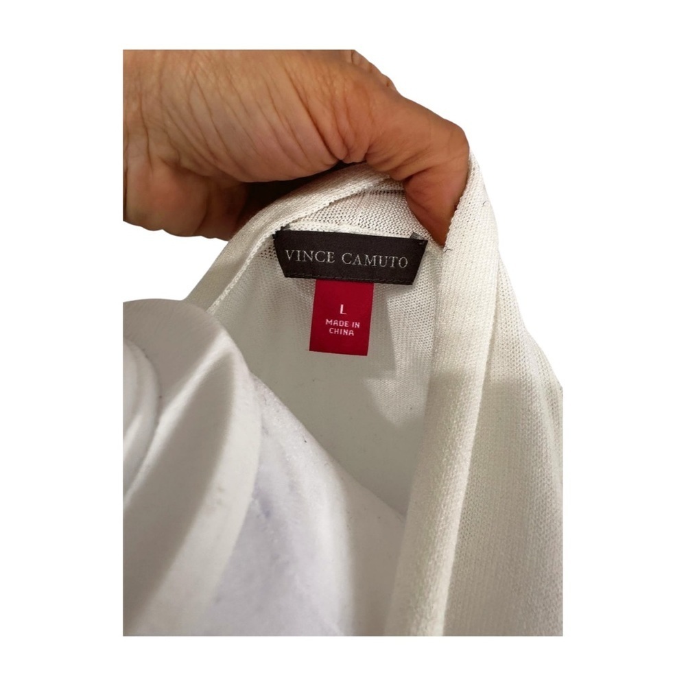 NWT Vince Camuto Light Weight Cut-Out Sleeve Cardigan in White - Picture 3 of 15